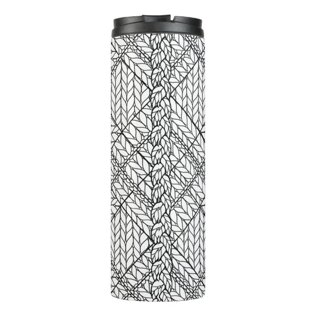 WHITE ARGYLE KNIT Thermal Tumbler (Back)