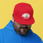 White Armadillo Personalized Graphic Hat<br><div class="desc">This baseball cap features an illustration of an armadillo in white and is ready to be customized with your own text. Add a funny slogan,  personalize this with the name of your favorite fan of armadillos or create your own souvenir hat.</div>