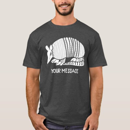 White Armadillo Personalized Graphic T_Shirt