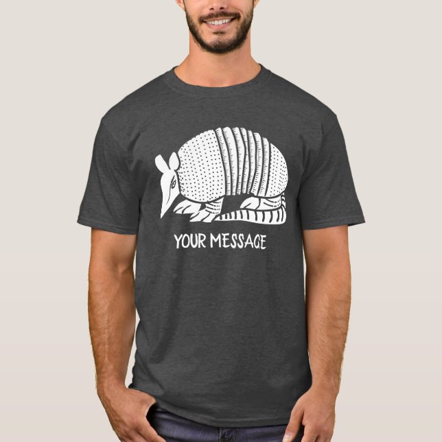 White Armadillo Personalized Graphic T-Shirt (Front)