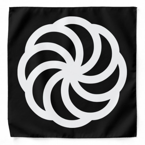 White Armenian Eternity Symbol on Black Bandana