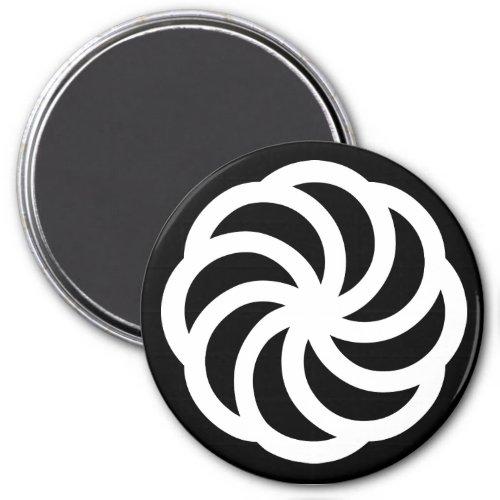 White Armenian Eternity Symbol on Black Magnet