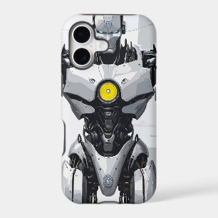 White Armored Cyborg Robot Sci-Fi Comic iPhone 17 Case