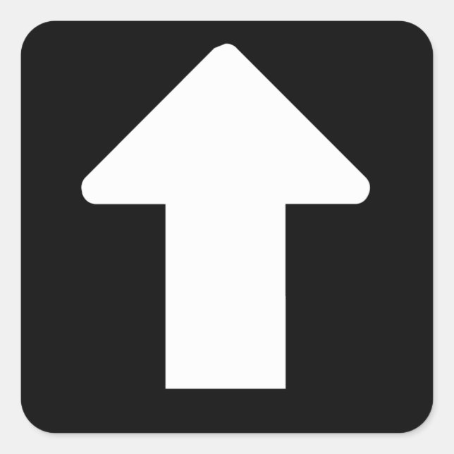 White Arrow Square Sticker (Front)
