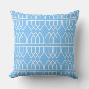 White Arrows on Soft Light Sky Blue  Throw Pillow