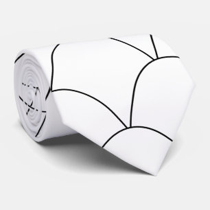 White Art Deco Design Neck Tie
