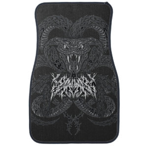 White Art Deco Serpent | Ornamental Cobra Graphic Car Floor Mat