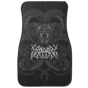White Art Deco Serpent Ornamental Cobra Graphic Car Floor Mat