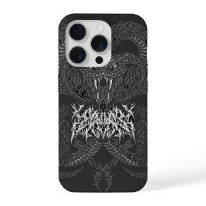 White Art Deco Serpent | Ornamental Cobra Graphic iPhone 15 Pro Case