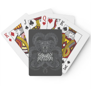 White Art Deco Serpent | Ornamental Cobra Graphic Poker Cards
