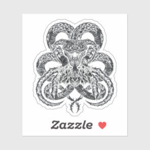 White Art Deco Serpent | Ornamental Cobra Graphic Sticker