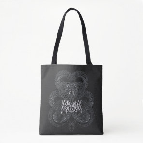 White Art Deco Serpent | Ornamental Cobra Graphic Tote Bag