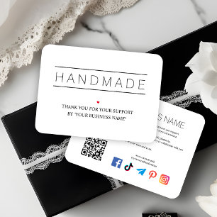 White Artisan Biz Modern Design QR & Social Business Card