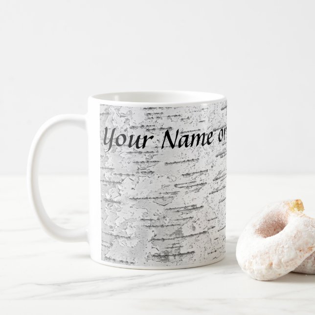 White, as in Birch bark Coffee Mug (With Donut)