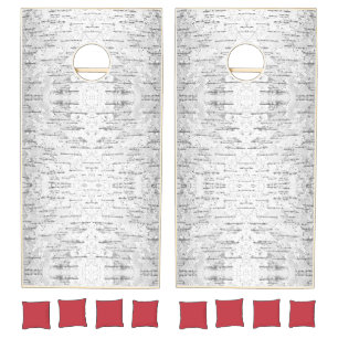White, as in Birch Bark Photo Cornhole Set