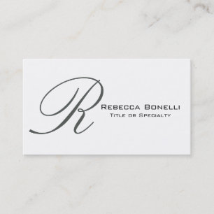 White Ash Gray Monogram Consultant Business Card