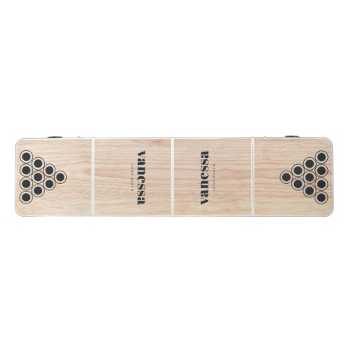 White Ash Wood Minimal Modern Classic Name Beer Pong Table