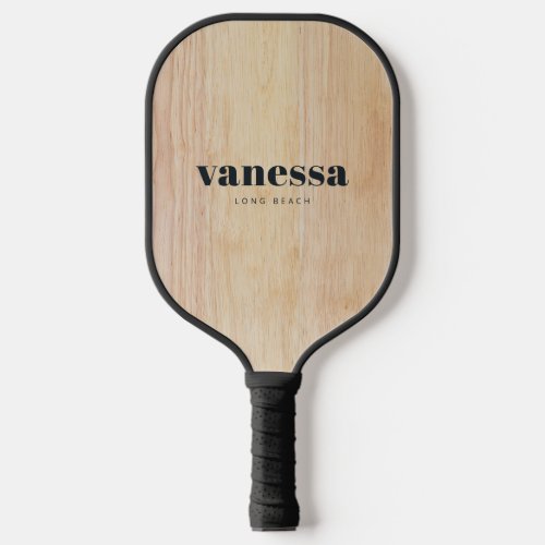 White Ash Wood Minimal Modern Classic Name Pickleball Paddle