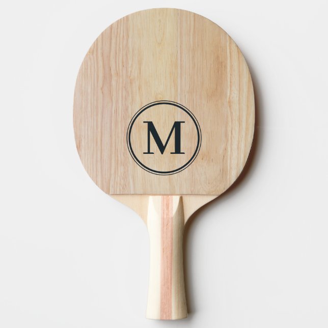 White Ash Wood Monogram Ping Pong Paddle (Back)