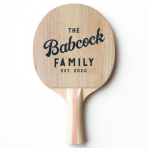 White Ash Wood Retro Family Name & Year Ping Pong Paddle