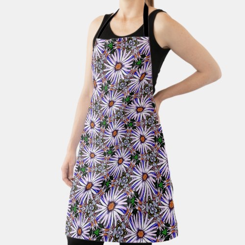 White Aster Flower Apron