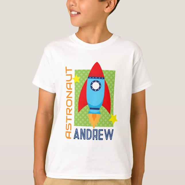 White Astronaut Name Space Rocket Party Shirt (White Astronaut Name Space Rocket Party Shirt)