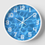White Athletic Outline Grunge Number Swimming Pool Clock