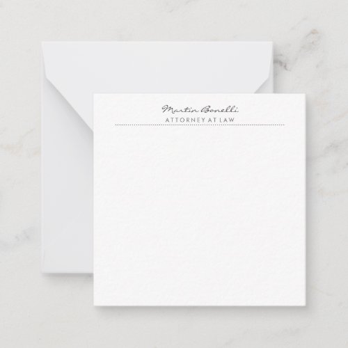 White Attorney at Law Excellent Traditional Simple Note Card