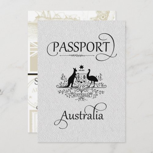 White Australia Passport Save the Date Card