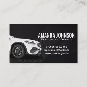 White Automobile Driver Business Card