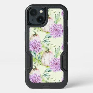 WHITE AUTUMN PUMPKINS & PURPLE CHRYSANTHEMUMS iPhone 13 CASE