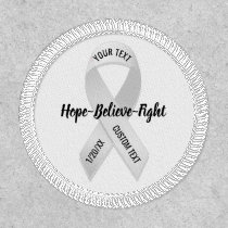 White Awareness Ribbon Add Your Custom Text Patch