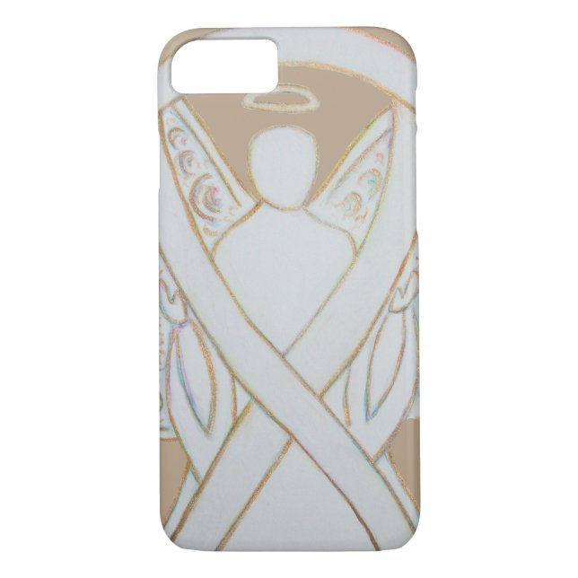 White Awareness Ribbon Angel Custom iPhone 7 Case (Back)