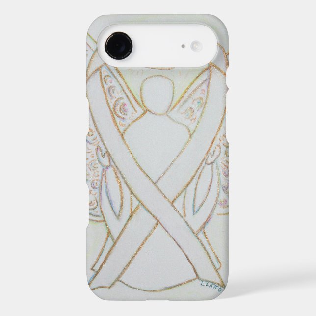 White Awareness Ribbon Angel Custom iPhone 7 Case (Back)