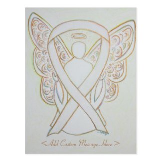 White Awareness Ribbon Angel Custom Postcard