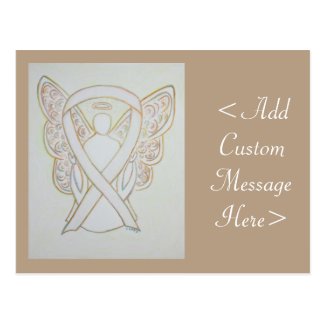 White Awareness Ribbon Angel Custom Postcard
