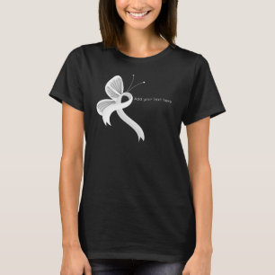 White Awareness Ribbon Butterfly T-Shirt