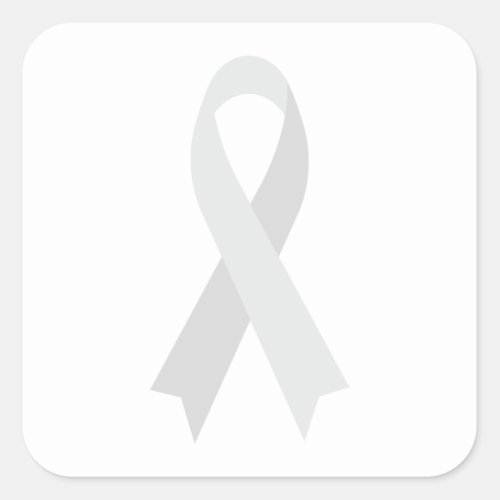 White Awareness Ribbon by Janz White Square Sticker