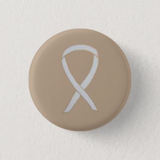 White Child Adoption Awareness Ribbon Custom Art Pins or Buttons