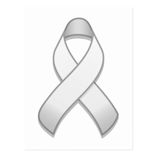 White Awareness Ribbon Postcard | Zazzle.com