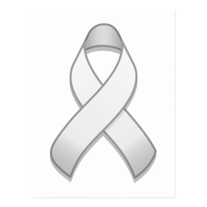 White Awareness Ribbon Postcard | Zazzle.com