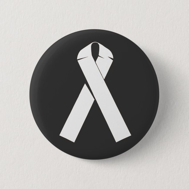 White Awareness Ribbon Products Pinback Button (Front)