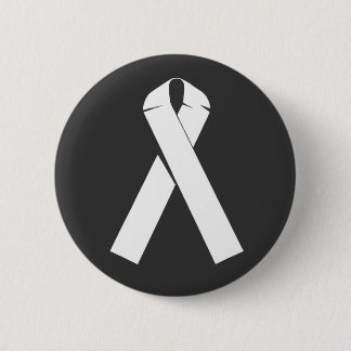 White Awareness Ribbon Products Pinback Button