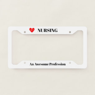 White Awesome Nursing Profession License Frame