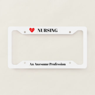 White Awesome Nursing Profession License Frame