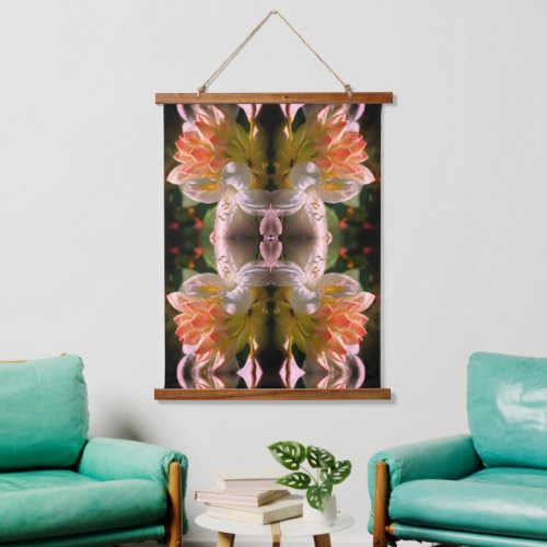 White Azalea Flower And Bud Abstract  Hanging Tapestry