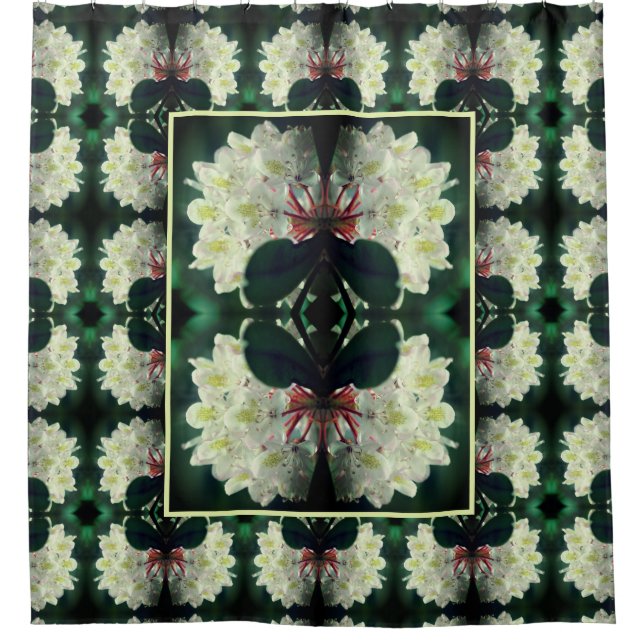 White Azalea Flower Art Pattern   Shower Curtain (Front)