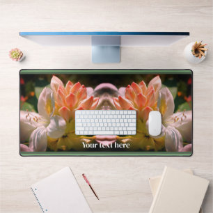 White Azalea Flower Blossom Bud Personalized Desk Mat