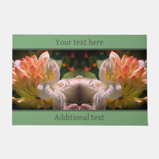 White Azalea Flower Blossom Bud Personalized Doormat