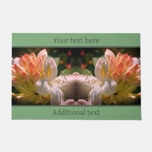 White Azalea Flower Blossom Bud Personalized Doormat